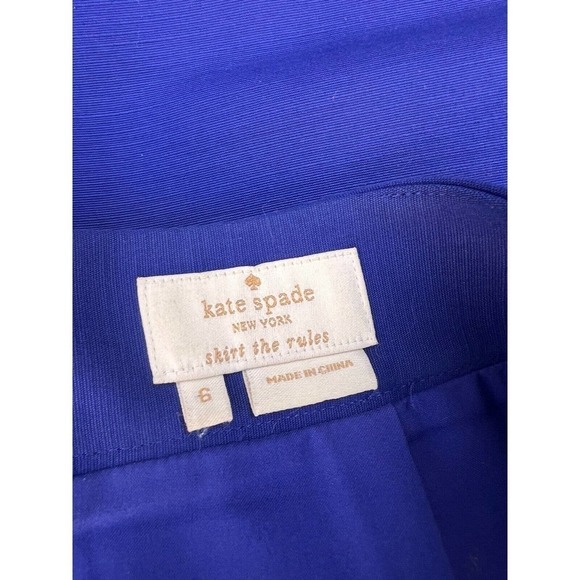 Kate Spade Skirt The Rules Blue Mini Skirt Size 6 - Picture 4 of 5